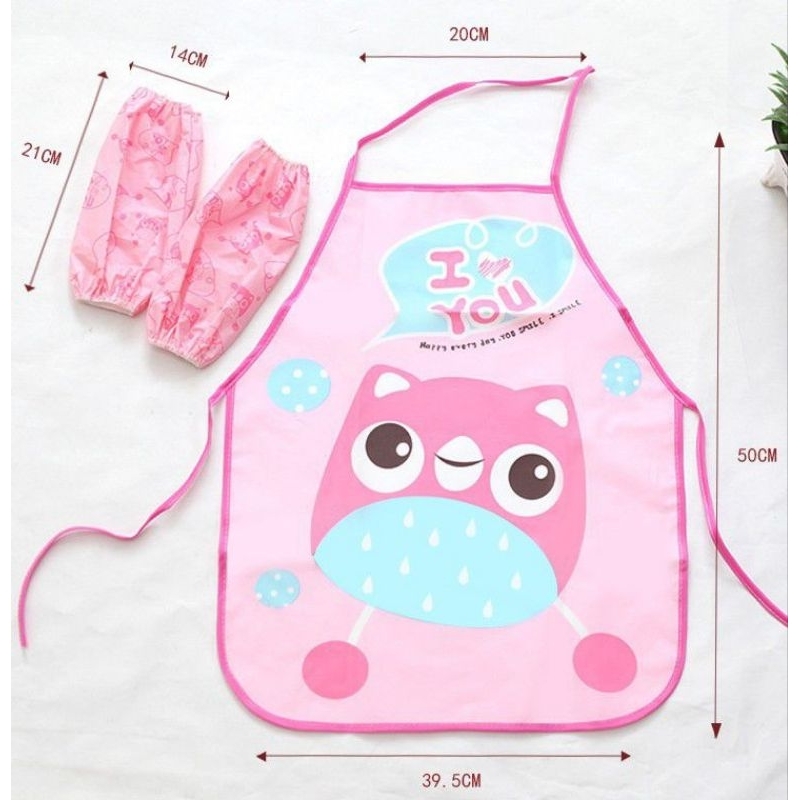 Apron Anak Painting/ celemek anak boy girl satu set sarung tangan