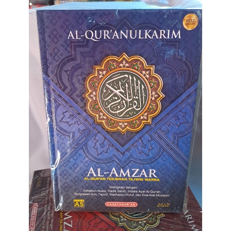 

Al Qur'an A5 15x21 Al Amzar terjemah dan tajwid warna khot utsmani 15 baris quran paper primium