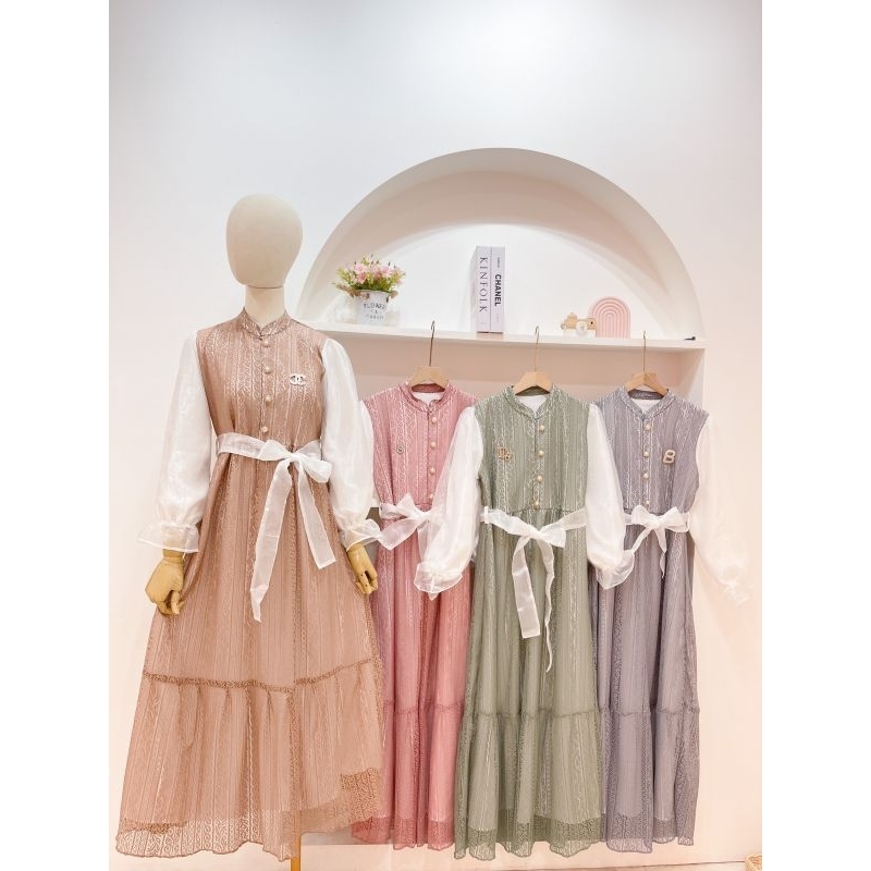 felizia organza dress #dress brukat organza #dress murah #dress pesta #gamis organza