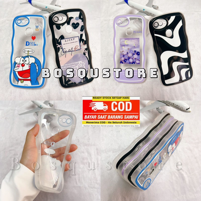 SOFTCASE GELOMBANG/ WAVE OPPO A17/ A17K/ A77S/ A57 4G/ A96/ A76/ A95/ A74/ A16E/ A16K/ A16/ A54/ A15/ A15S/ A53/ A33 2020/ A52/ A92/ CASING WAVY PROTECTOR CAMERA MOTIF DORAEMON/ FLOWER/ ZEBRA/ LOVE BLACK