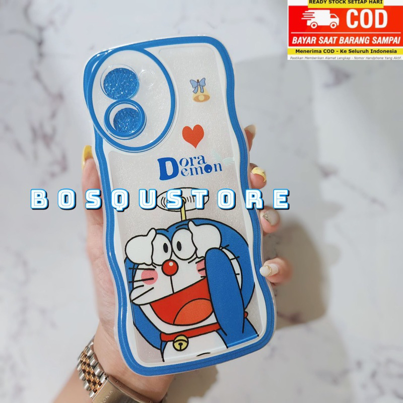 SOFTCASE GELOMBANG/ WAVE XIAOMI REDMI NOTE 12/ 12C/ A1 2022/ REDMI 10 5G/ 10A/ 10C/ 9A/ 9C/ 9T/ 6A/ POCO M3/ CASING WAVY PROTECTOR CAMERA MOTIF DORAEMON/ FLOWER/ ZEBRA/ LOVE BLACK