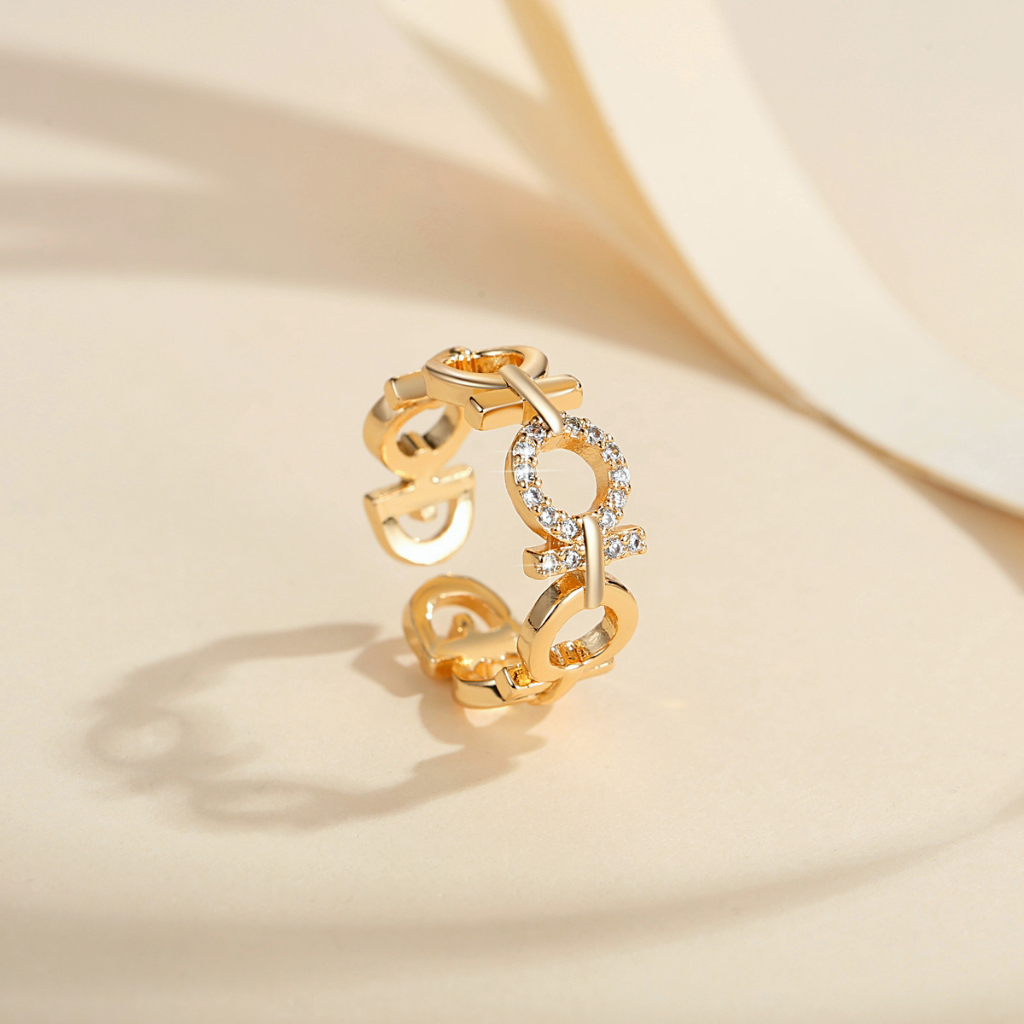 Y015 [COD✔] Korea Cincin Wanita Berlapis Untuk Hadiah Perhiasan Wanita Bisa Disesuaikan