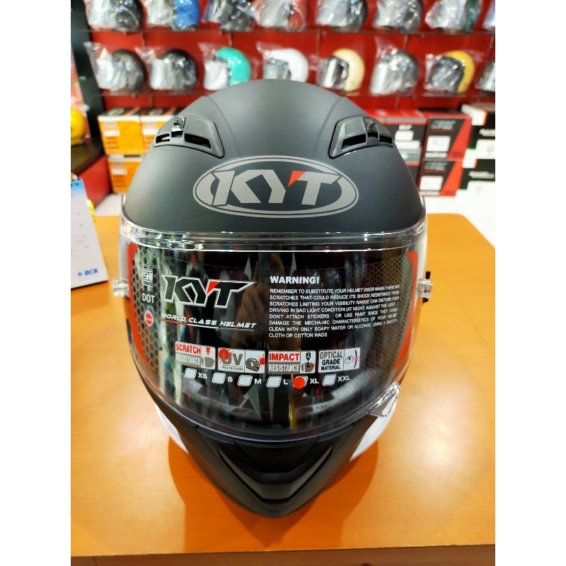 Helm KYT Falcon FR Solid Hitam Doff Original