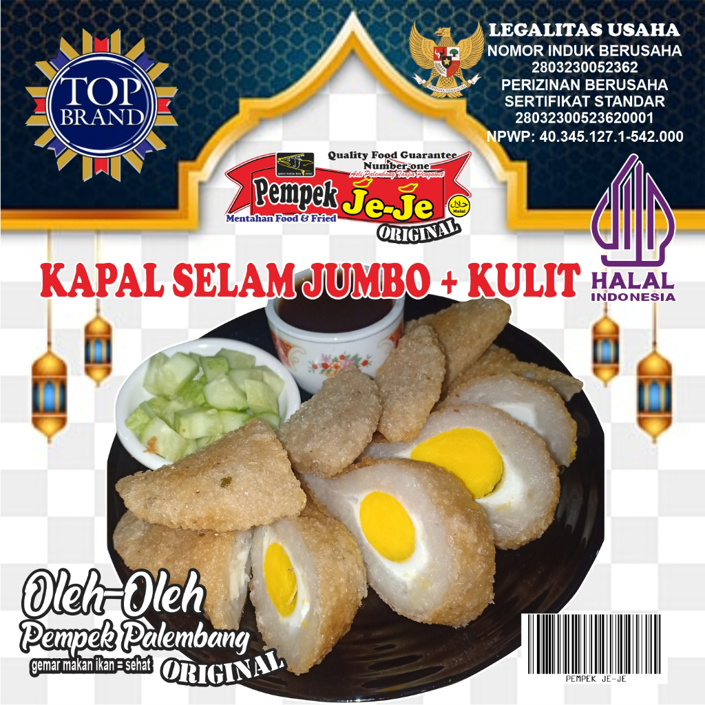 

PEMPEK 1 KAPAL SELAM JUMBO + 1 KULIT, KUAH MANIS