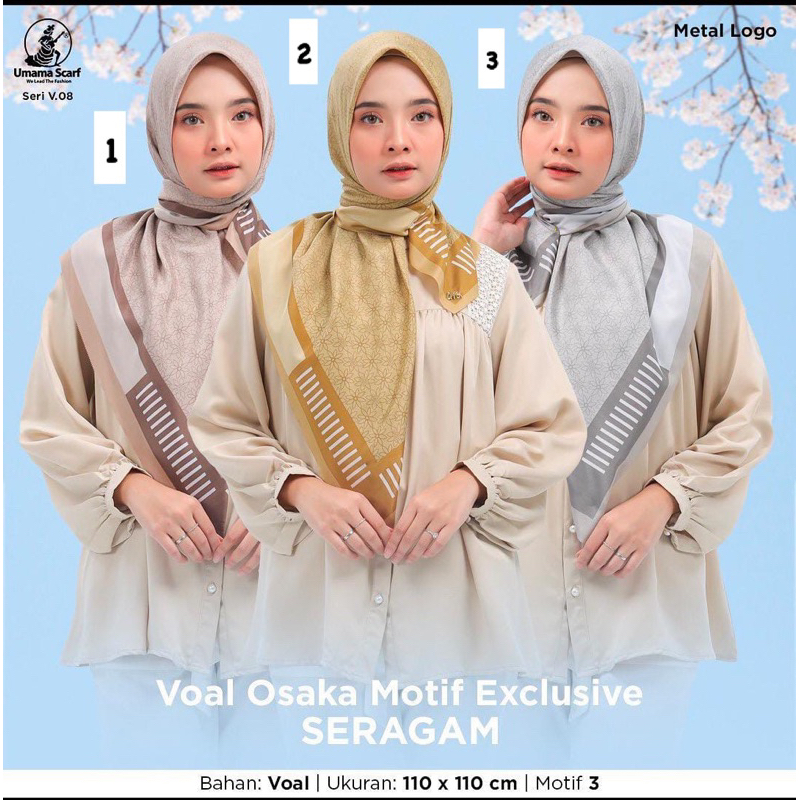 (V.08) OSAKA EXCLUSIVE MOTIF SERAGAM UMAMA SCARF