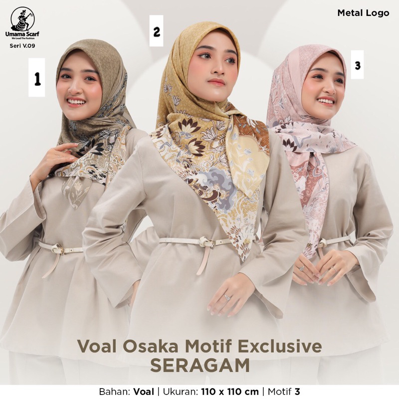 (V.09) OSAKA EXCLUSIVE MOTIF SERAGAM UMAMA SCARF