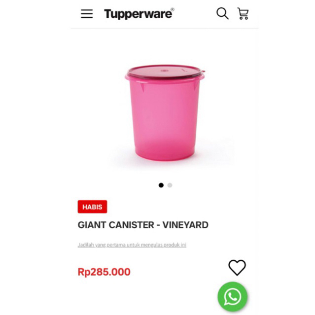 Tupperware Toples Giant Canister warna ungu, biru tosca, hijau stabilo
