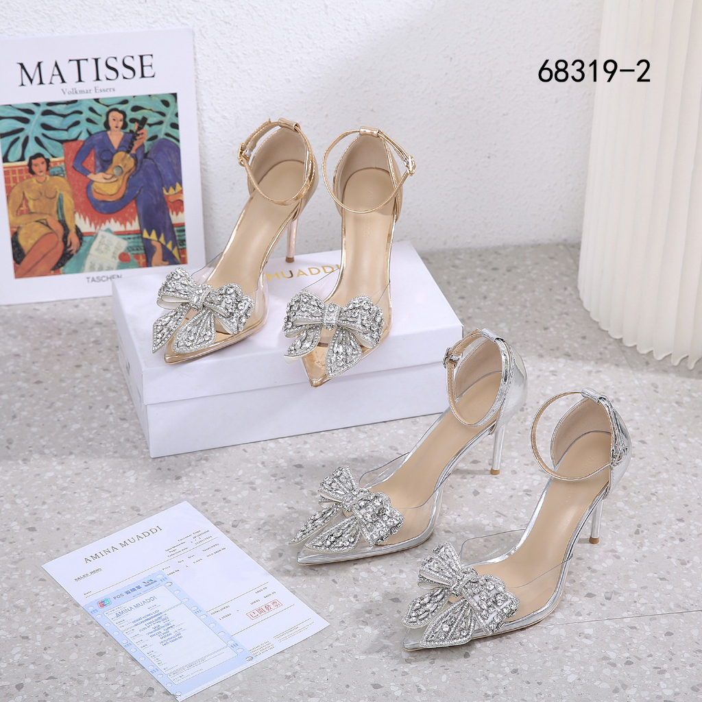 AM 68319-2 Clear Crystal Bow High Heel