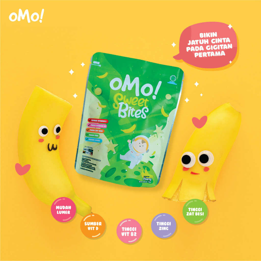 OMO! Sweet Bites - Snack Sehat Bayi 12 Bulan++ 12 Gram