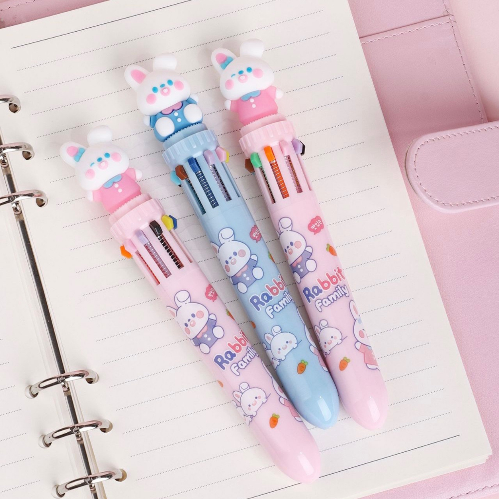 KENSHO Pulpen 10 Warna Karakter Lucu /  Multi Colours Pen  / Bolpen Import