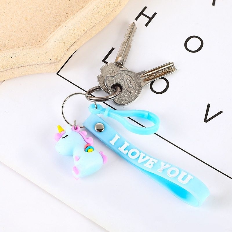 [COD] GANTUNGAN KUNCI TALI SILIKON BENTUK UNICORN LUCU CUTE IMPORT KEYCHAIN GANTUNGAN KUNCI TAS MOTOR MOBIL