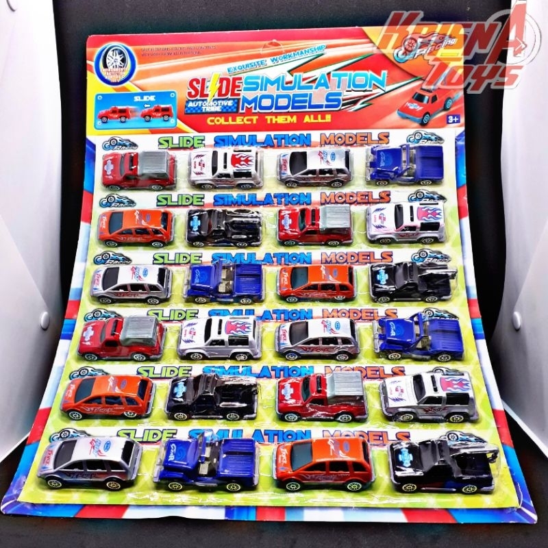 MAINAN ANAK MOBIL MINI SIMULATION MODELS/MINI CAR DIECAST/MOBIL MINI MURAH isi 24 pcs/Lembar