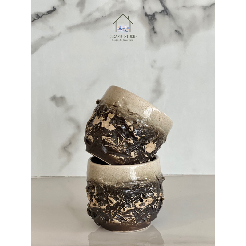 Stone Pottery Mug atau Gelas Keramik Handmade