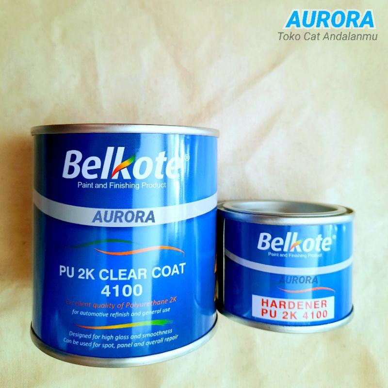 Clear Belkote PU 2K 4100 isi 300ml / Vernis Gloss Mengkilap Anti Gores Belkot Klir Coat 2 Komponen p