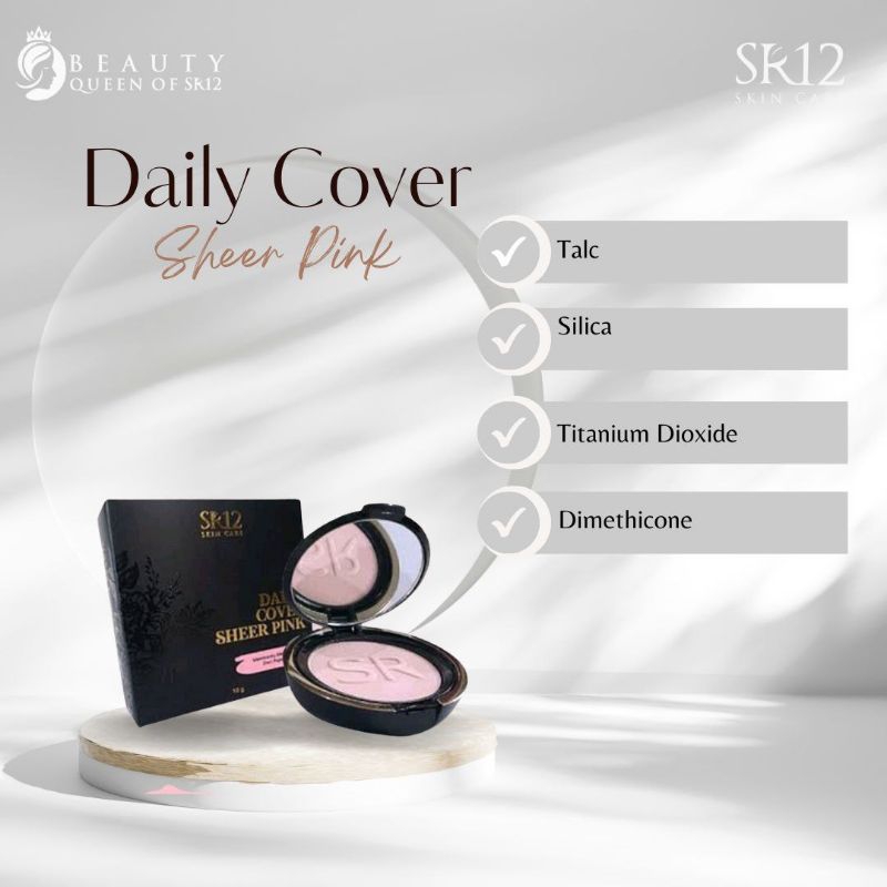 Compact Powder Daily Cover Sheer Pink SR12 Bedak Padat Anti Luntur Tahan Lama  Wedak Wajah Bedak Foundation Bedak 2in1