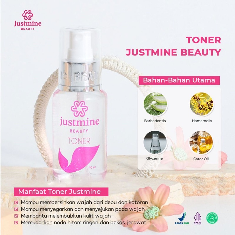 JUSTMINE Beauty Toner Aloe Vera Leaf Extract 70ml | Pembersih Wajah