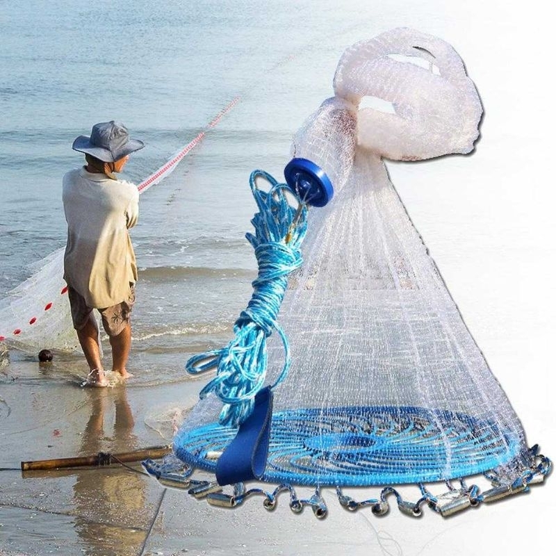 Finefish 7.2 meter Jaring Pancing Ikan Lempar Fishing Throw Net Cage - SE4