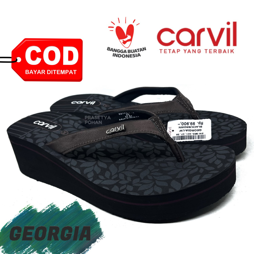 Sandal Wedges Carvil Original - Sendal Wedges Premium