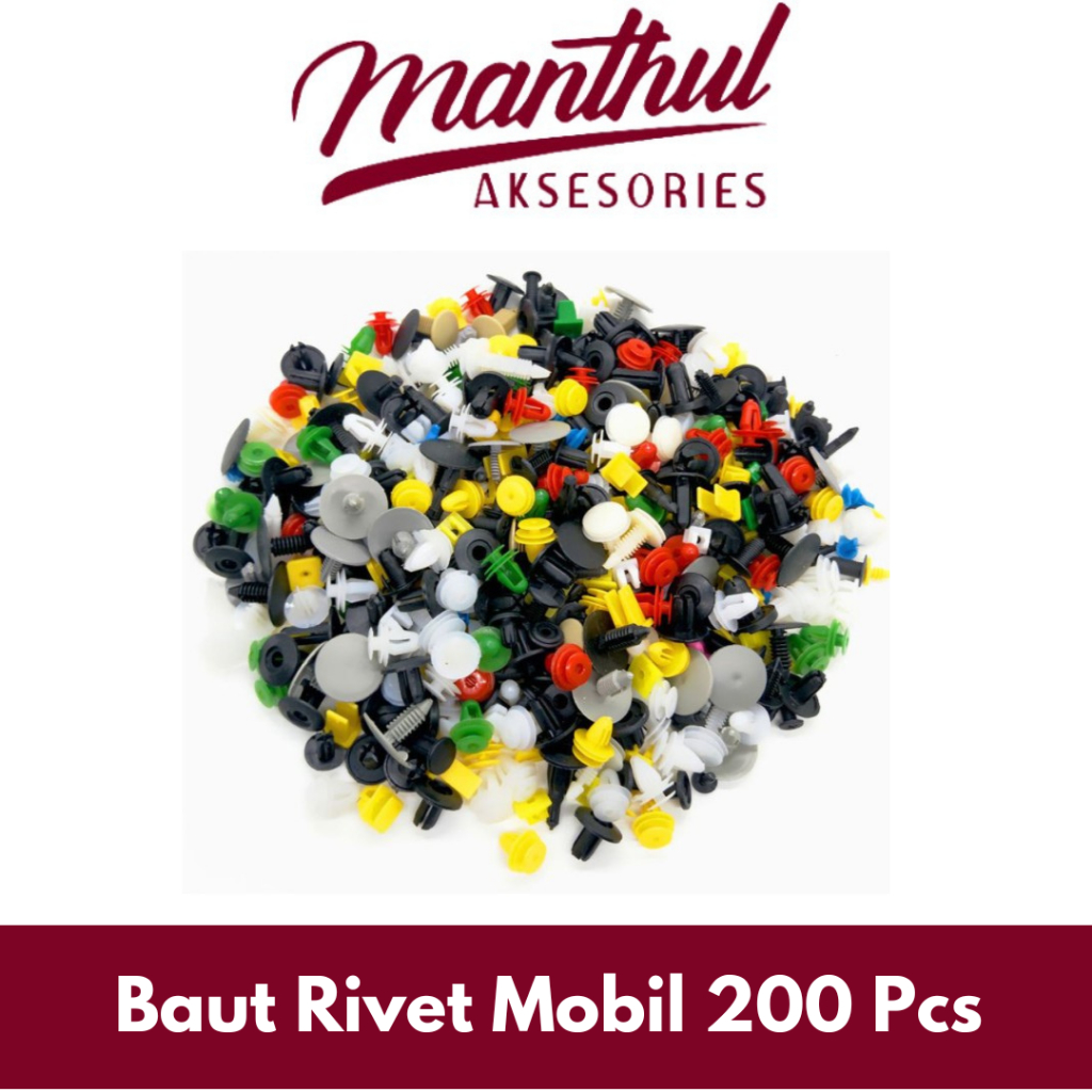 OTOHEROES PE02 200 Pcs Multi Color Screw Baut Rivet Mobil