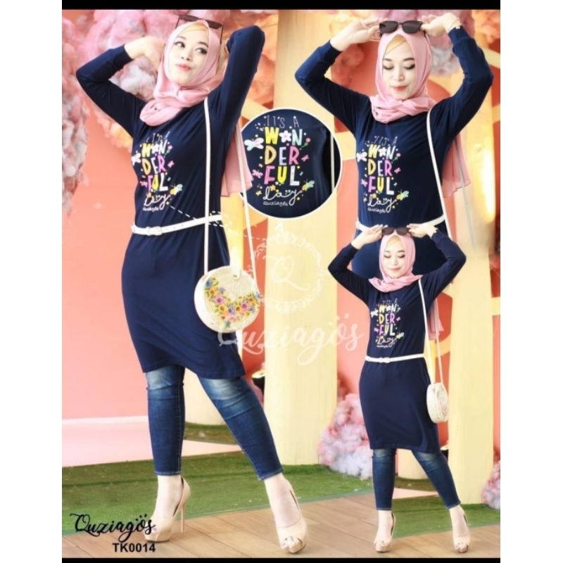 Tunik Kaos/ Midi Kaos/ atasan kaos wanita