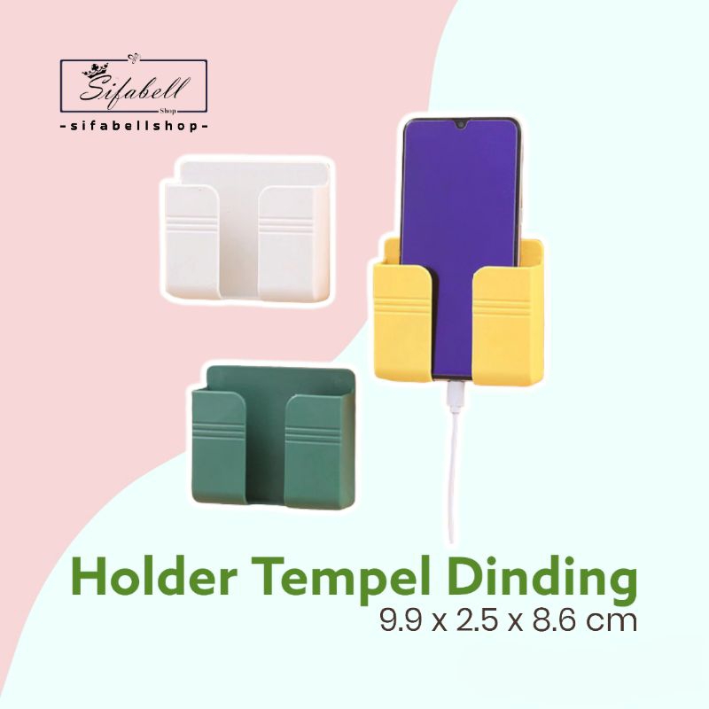 Holder Tempel Dinding Rak Charger HP Remote TV Rak Gantung Docking Cas Tempat Cas HP