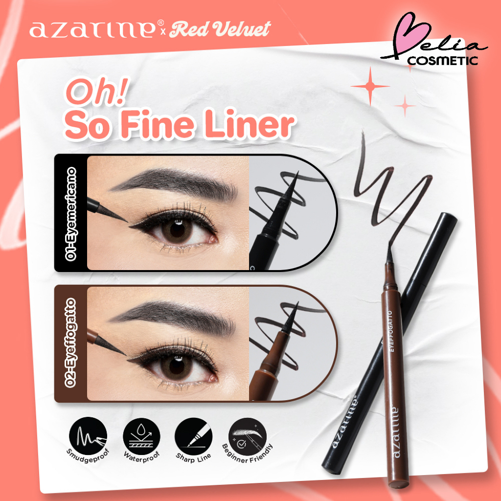 ❤ BELIA ❤ [AZARINE x Red Velvet] Oh! So Fine Liner 1.5ml | Oh! My Brow Definer 0.06gr | Eyettention | Super Fine Liner | Intense Color | BPOM