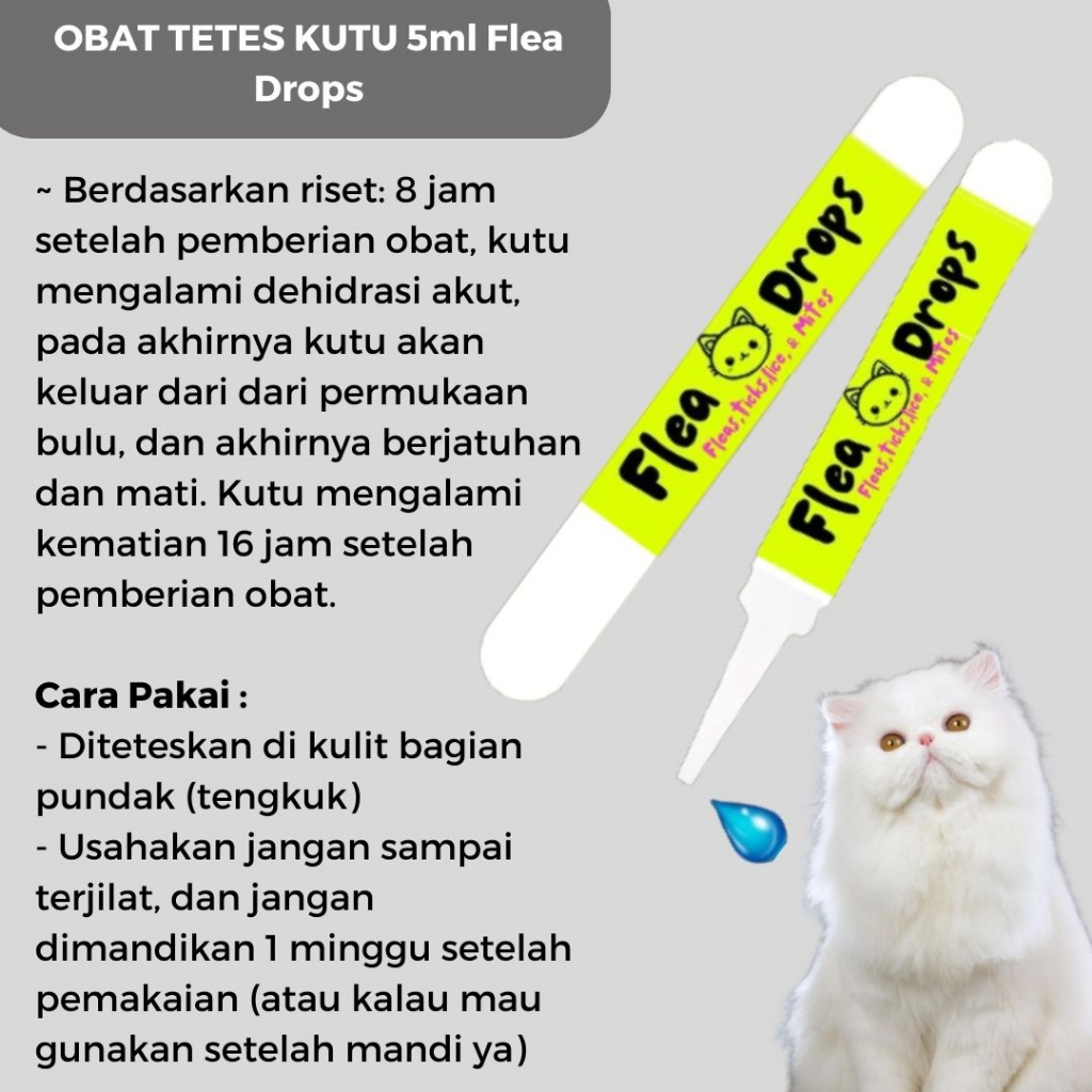 Obat Kutu Anjing Kucing Flea Drops New Obat Kutu Tetes Hewan FEFARM