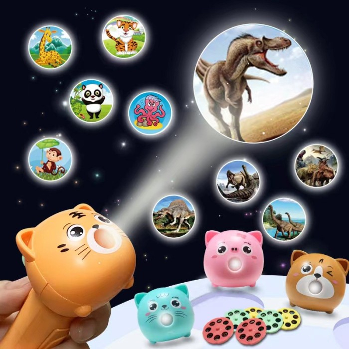 Lampu Senter Proyektor Anak Mainan Lampu Karakter Edukasi Pengenalan Fun Flashlight Edukasi