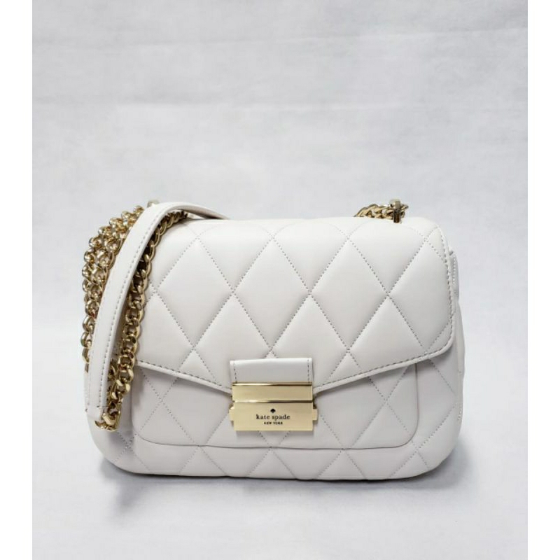 kate spade Carey smooth quilted leather parchment