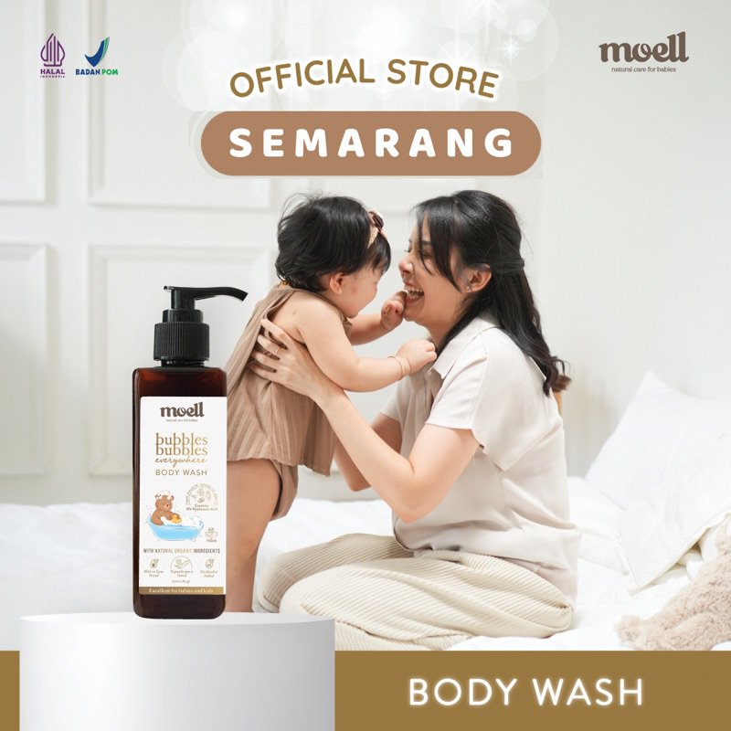 Moell Bubbles Bubbles Everywhere Body Wash 185gr/ Sabun bayi / Sabun natural organik / SLS free/ Safe for sensitive skin semarang