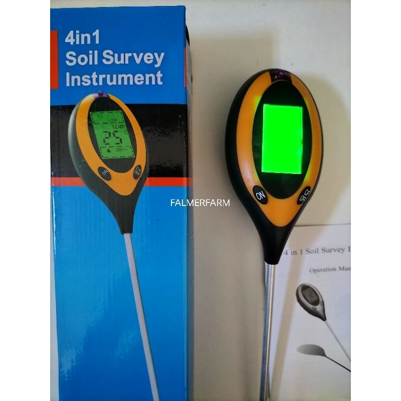PH METER TANAH DIGITAL 4IN1 PH METER TEMPERATURE + BATERAI