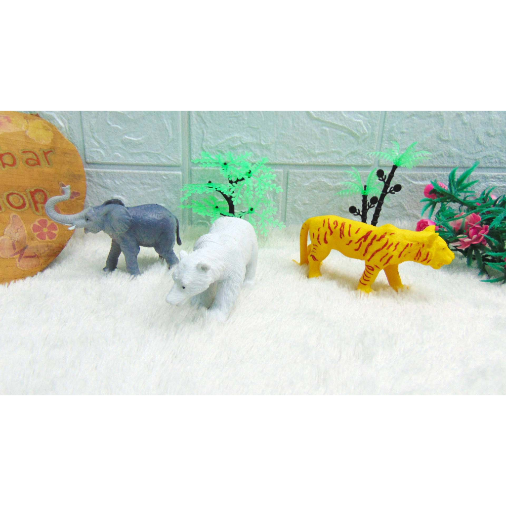OCT21-1 Zoo The World Of Animals Mainan Edukasi Edukatif Anak Set 3pcs Miniatur Hewan Binatang Anima