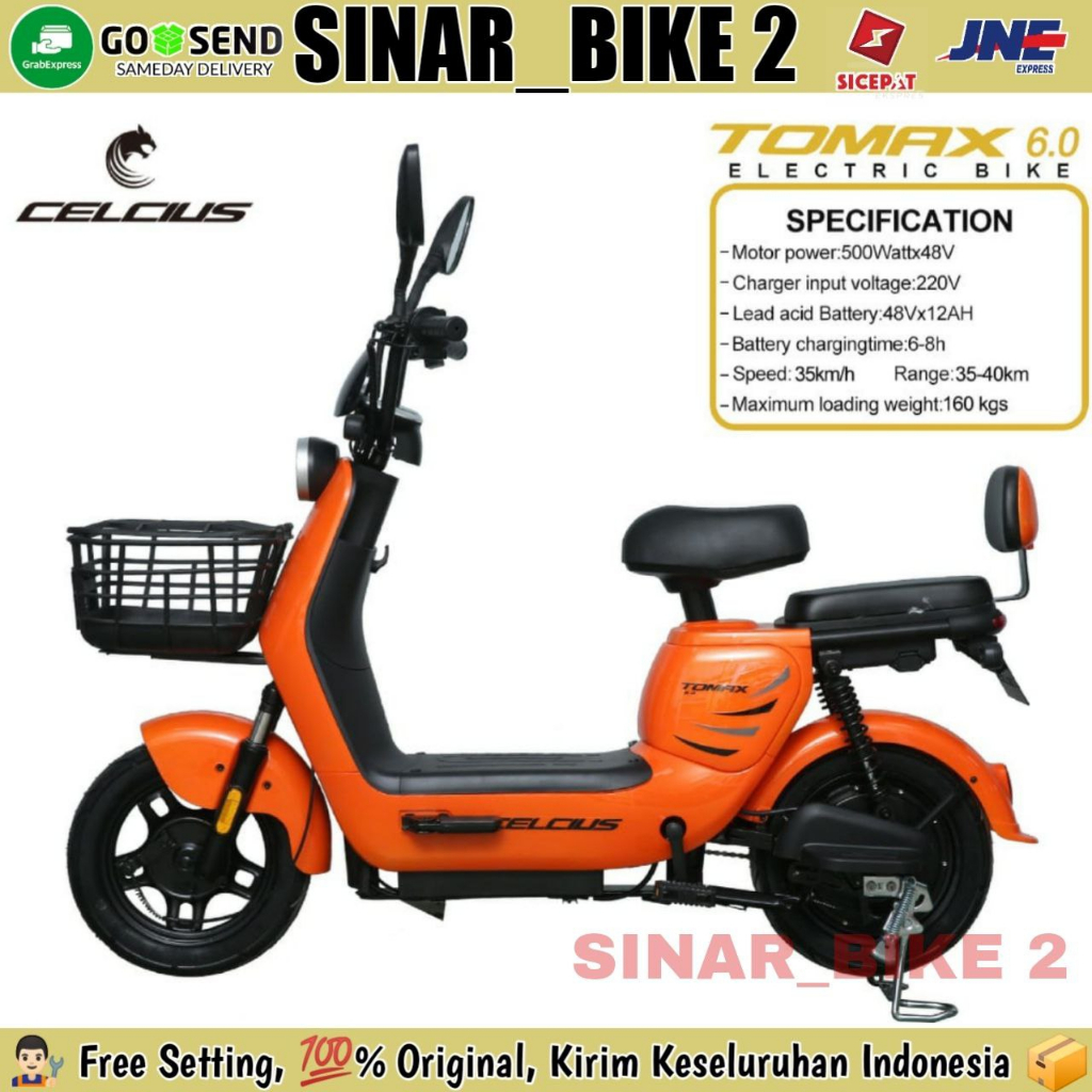 Sepeda Listrik CELCIUS TOMAX 6.0  Electric E Bike 500 Watt