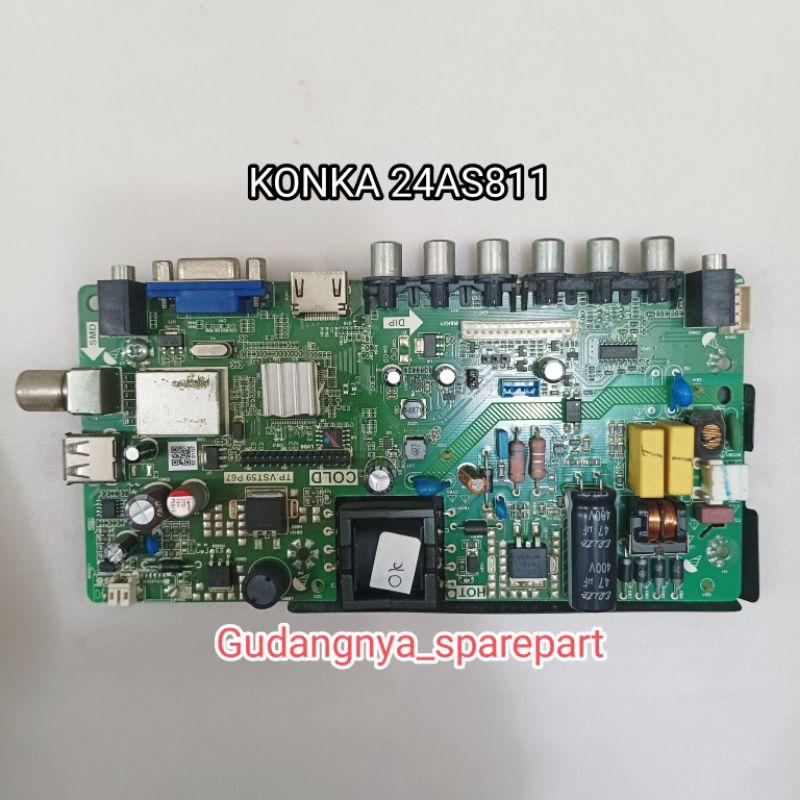 MAINBOARD KONKA 24AS811 MB MOBO MODUL TV MESIN TV MOTHERBOARD