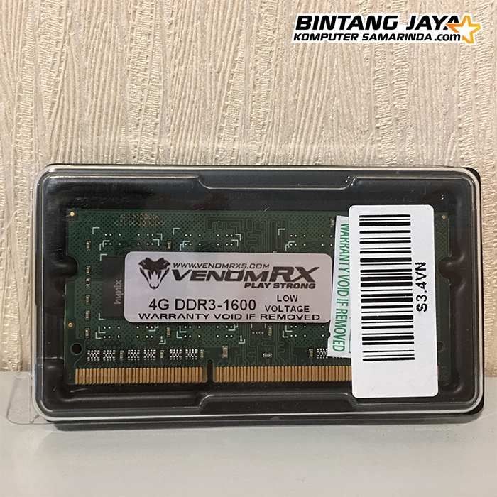 VenomRX Memory RAM SODIMM 4GB DDR3 1600MHz