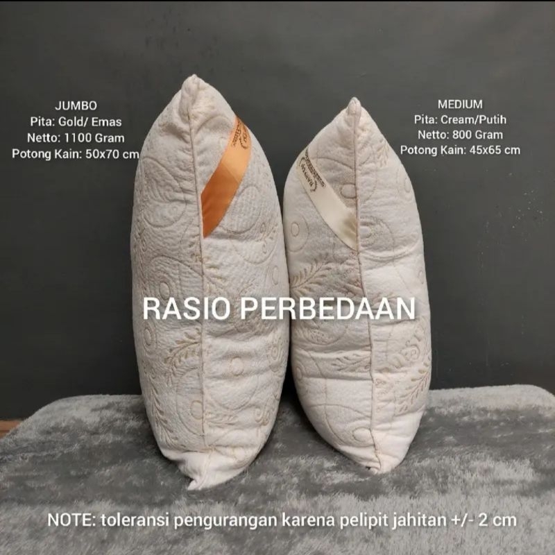 [2in1] PAKET 1 BANTAL 1 GULING HARVESTWAY EXCLUSIVE ORIGINAL 100% PUTIH/ HITAM GOLDEN BLACK JUMBO/ MEDIUM/ STANDART BY CV HARVEST BERKAH MADANI