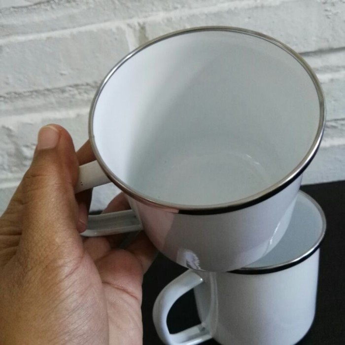 Mug Enamel 8 Premium Putih