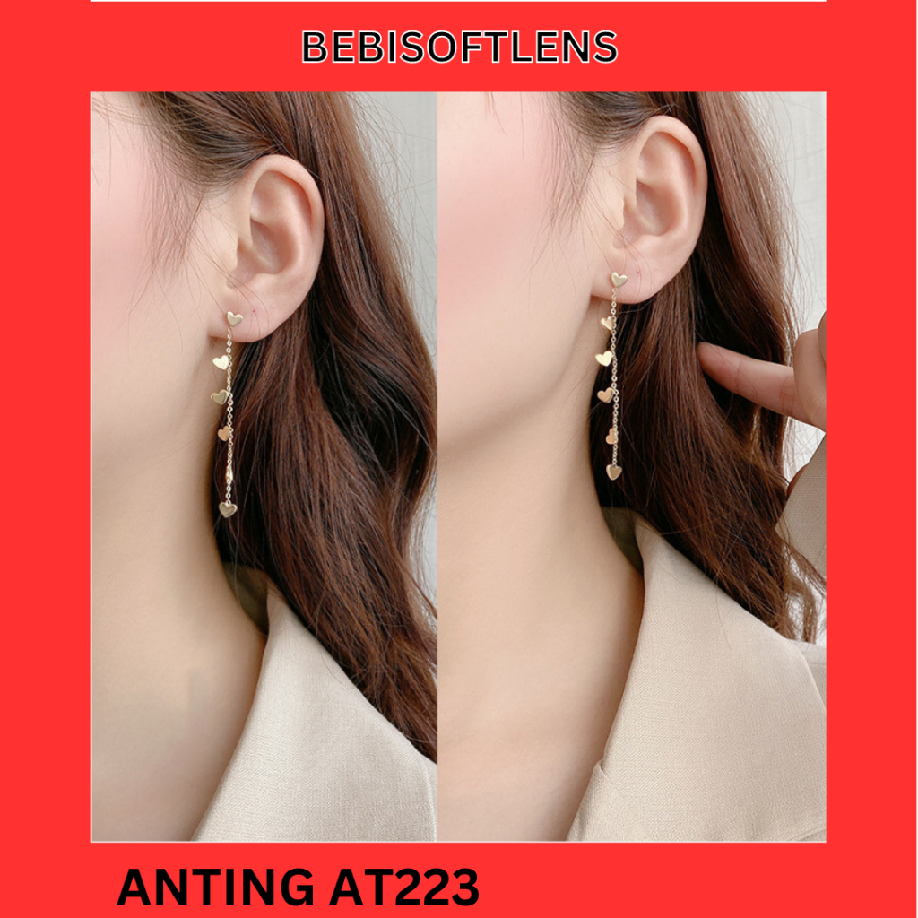 Anting AT223 Tembaga Lapis S925 , Unik Lucu Keren Fashion Wanita Elegant /Deluna / BB