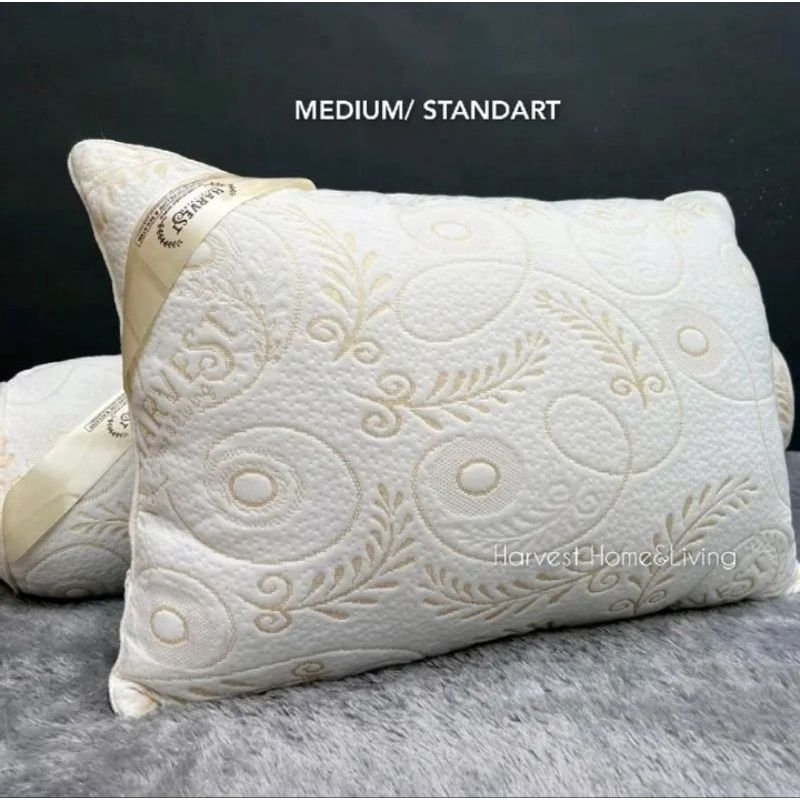 [1 PCS MEDIUM] BANTAL GULING HARVESTWAY EXCLUSIVE ORIGINAL 100% PUTIH/ HITAM GOLDEN BLACK MEDIUM/ STANDART BY CV HARVEST BERKAH MADANI