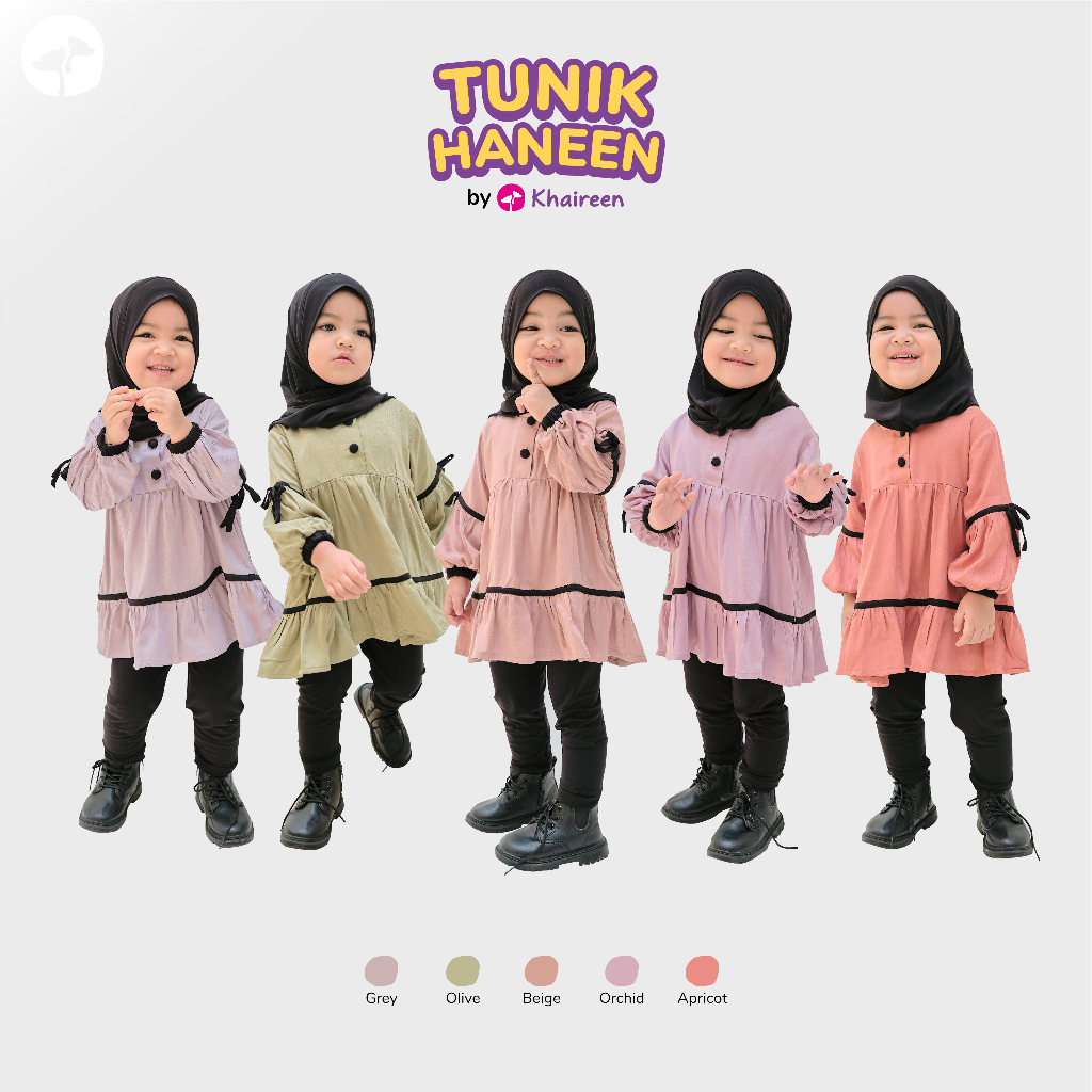 KHAIREEN Tunik Haneen (0-9 Tahun) Tunik Anak Tunik Polos Tunik Anak Katun
