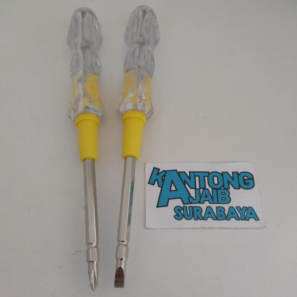 Obeng Testpen Bolak Balik Transparan Besar Taspen Arus Balik Tespen Listrik 212