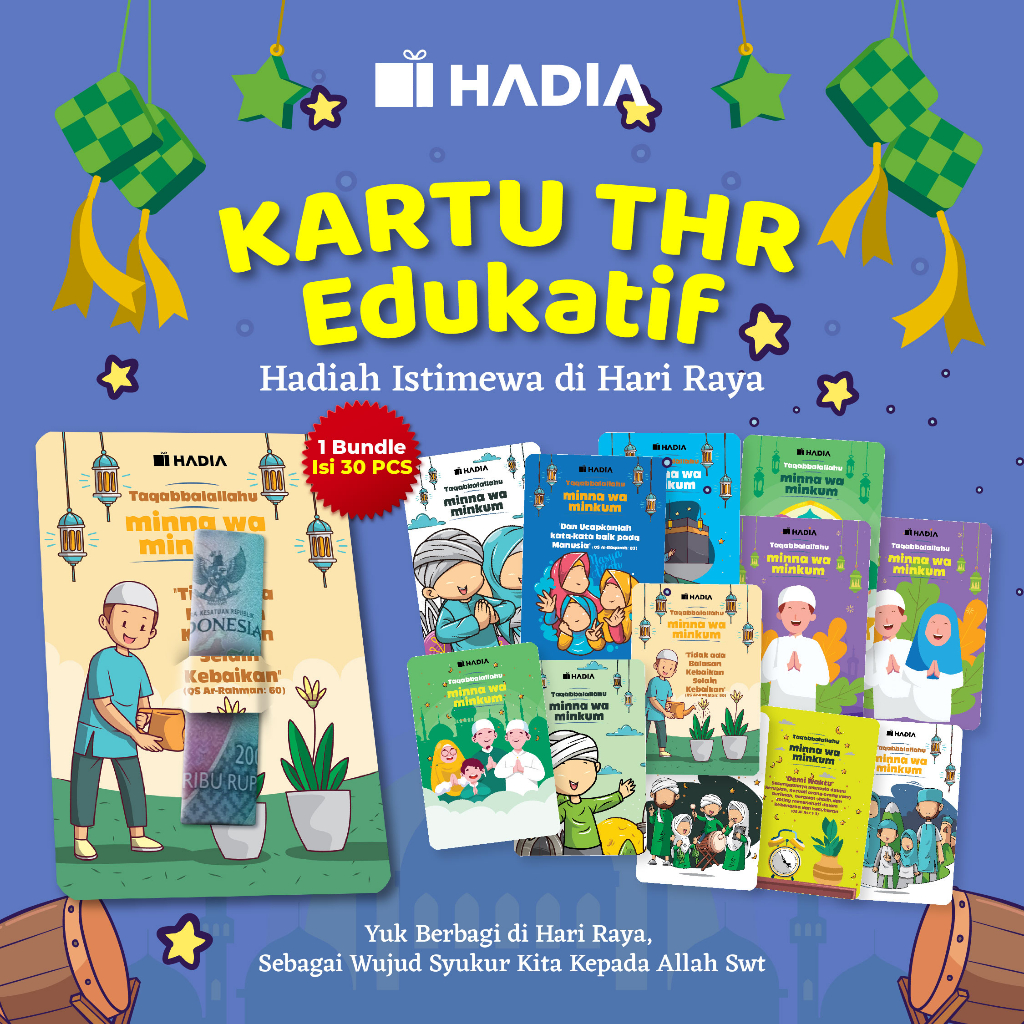 Kartu THR Edukatif Colorful Edukatif isi 1 Bundle 30 Packs