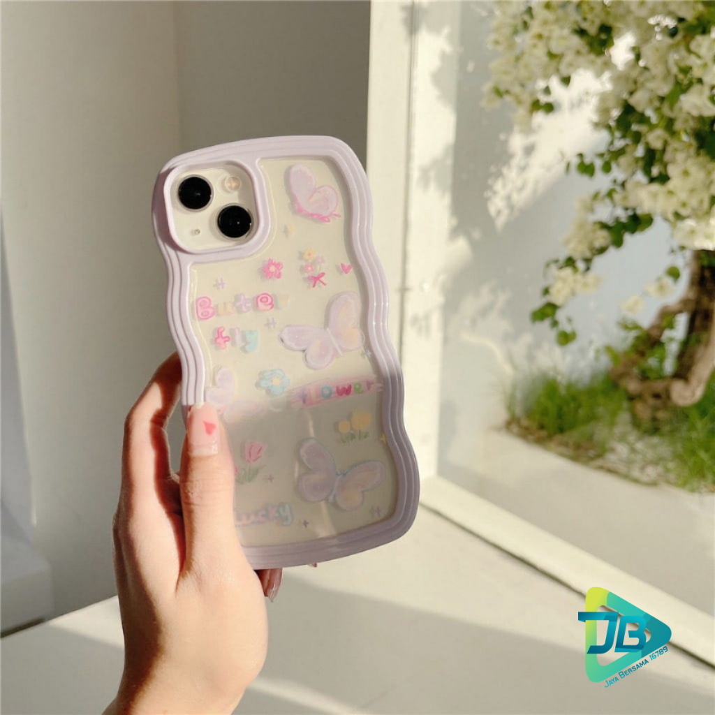 CUSTOM SOFTCASE WAVE GELOMBANG CLEAR CUSTOM BUTERFLY FOR IPHONE 7 8 7+ 8+ X XS XR XS MAX 11 12 13 14 PRO MAX 14 MAX 14 PLUS JB8598