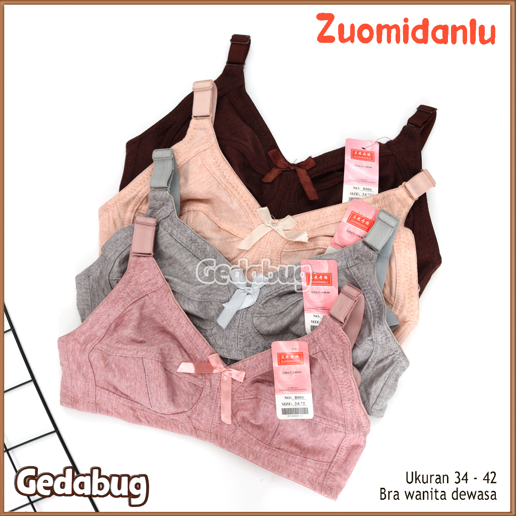 BH ZUOMIDANLU B006 | Bh tanpa busa tanpa kawat kancing 2 | Gedabug