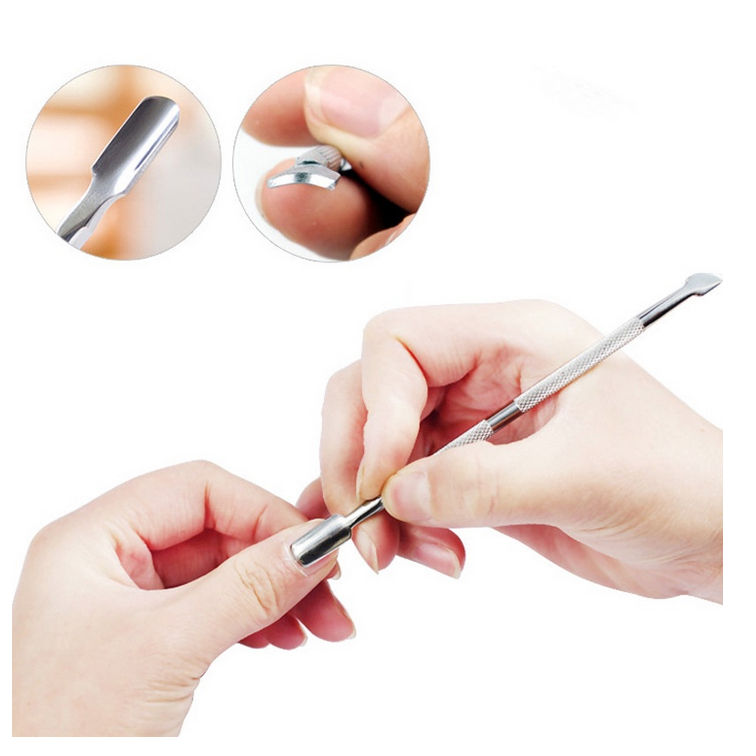 A373 STAINLESS ALAT PENDORONG KUTIKULA curticle cuticle pusher steel nail remover pusher manicure alat pedicure meni pedi salon kecantikan perawatan tangan kaki kuku