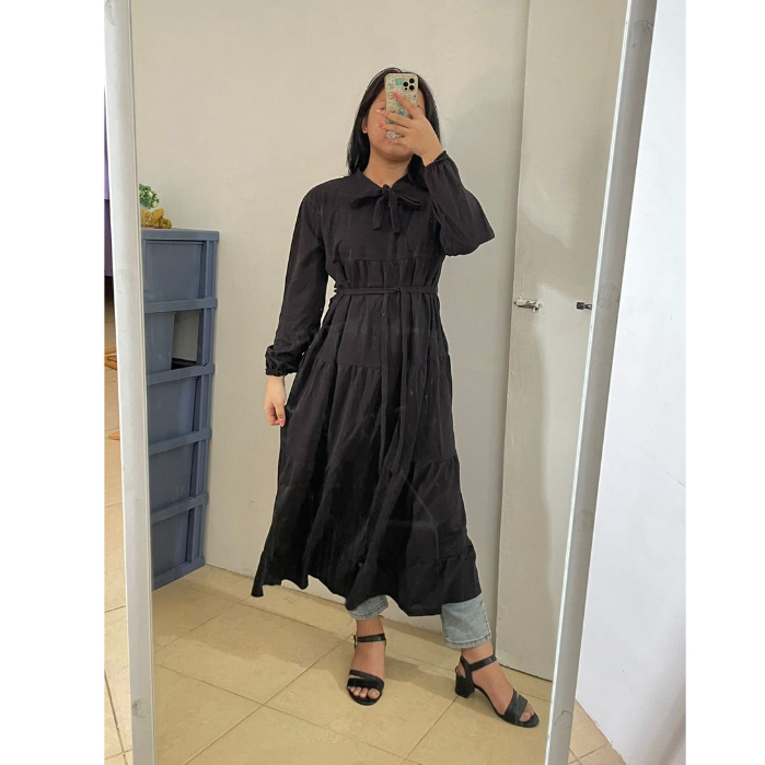 Tunik Rachel Midi Dress Fashion Muslim Terbaru Moscrepe Premium