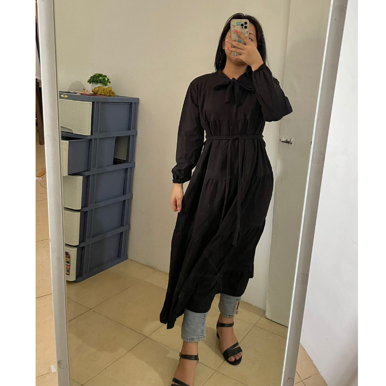 Tunik Rachel Midi Dress Fashion Muslim Terbaru Moscrepe Premium