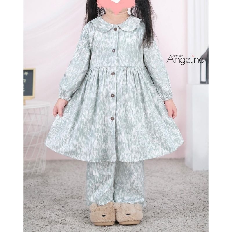 Little zahra waterflo sage green 4-6, 6-8 dan 10-12 by atelier angelina