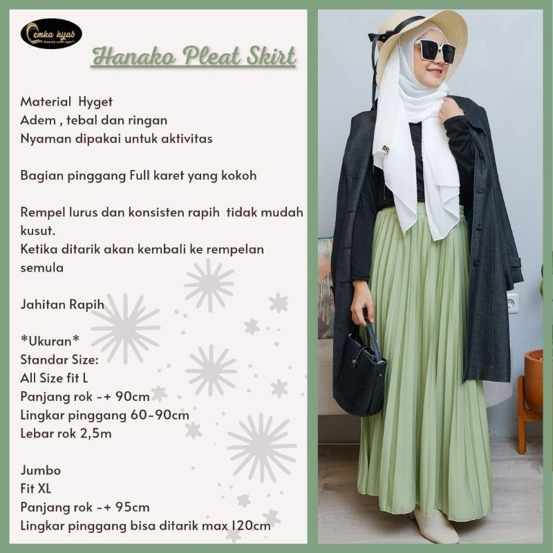 READY STOK HANAKO KULOT & ROK PLEATSKIRT BY EMKA HIJAB