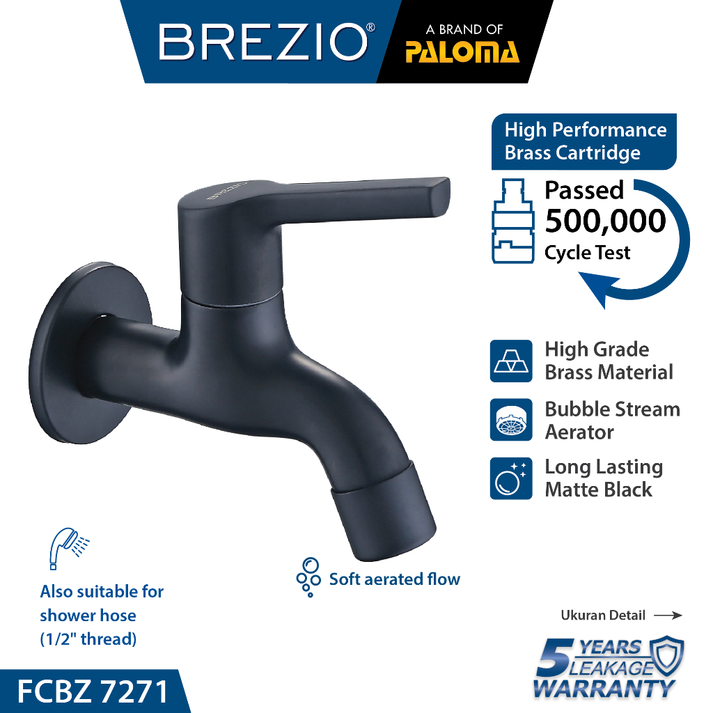 BREZIO FCBZ 7271 Keran Bak Mandi Kamar Cuci Dinding Tembok Kran Air